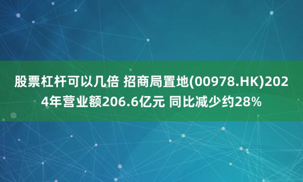 股票杠杆可以几倍 招商局置地(00978.HK)2024年营业额206.6亿元 同比减少约28%