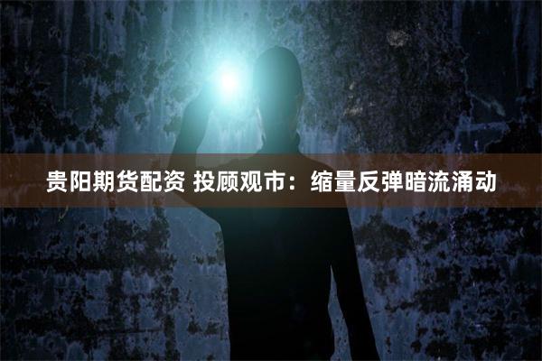 贵阳期货配资 投顾观市：缩量反弹暗流涌动