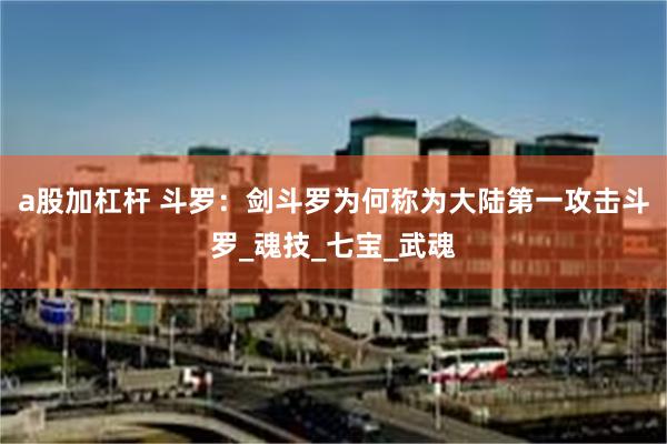 a股加杠杆 斗罗：剑斗罗为何称为大陆第一攻击斗罗_魂技_七宝_武魂